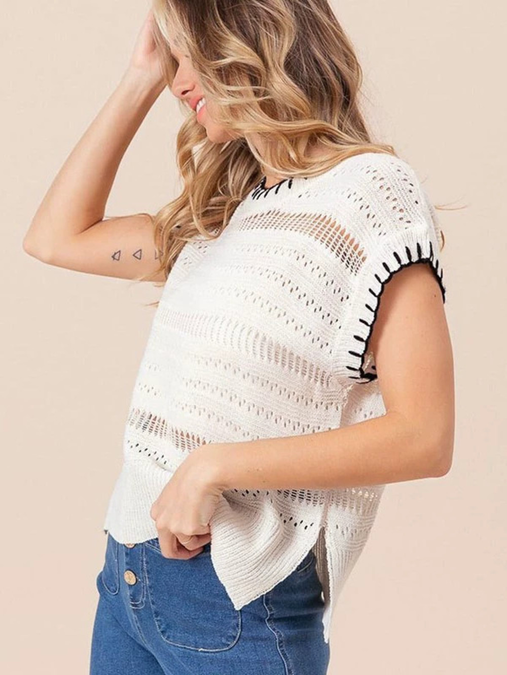ZARA Short Beach Openwork Knit Bikini Cover Up
